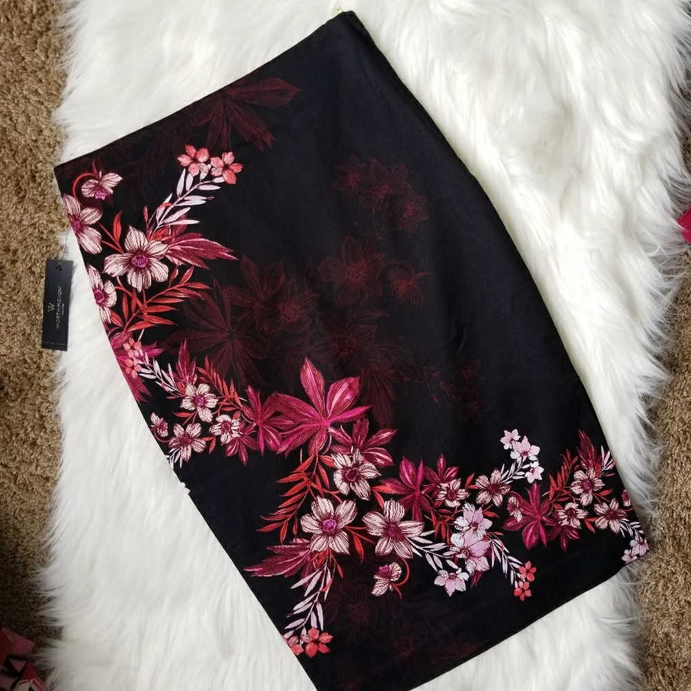 NWT WORTHINGTON floral print high waist pencil skirt 2P